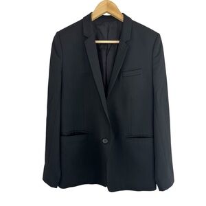 The Kooples One Button Blazer Jacket Black Wool Size IT 40 Minimalist
